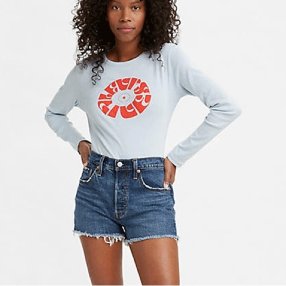 Levi’s 501 Original High Rise Jean Shorts Salsa T3 Mood Size 26